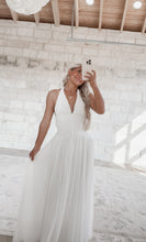 Load image into Gallery viewer, The Future Mrs. V Neckline Wrapped Maxi Dress - White