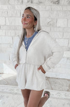 Load image into Gallery viewer, Just Between Us Half Zip Elastic Waistband Oatmeal Romper