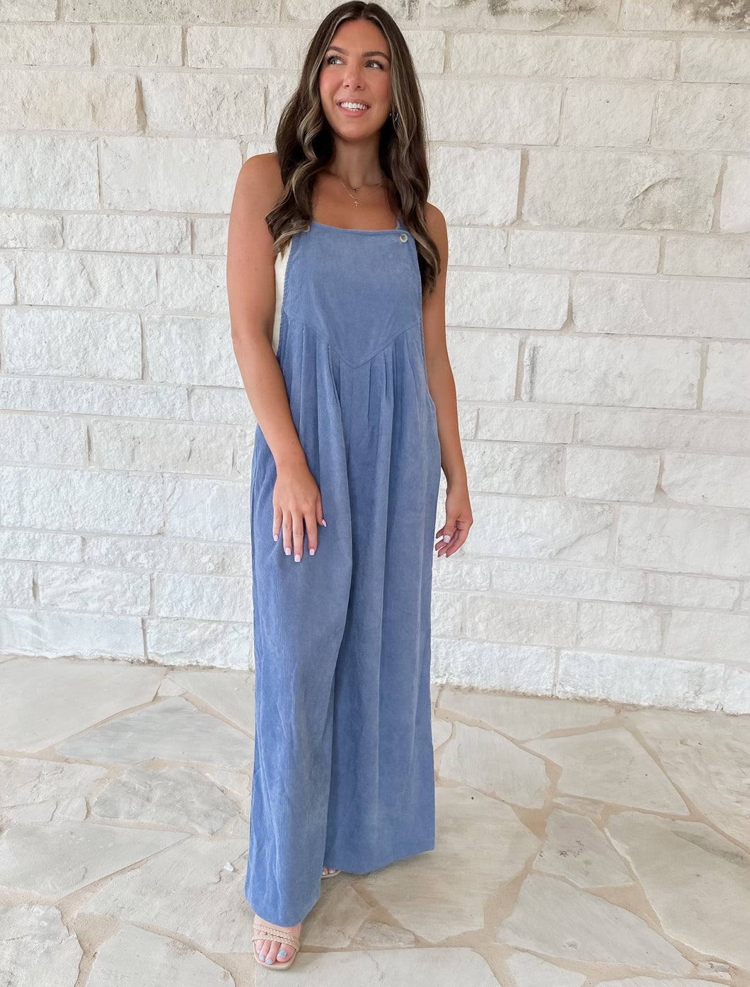 Cece Corduroy Wide Leg Overalls (FINAL SALE)