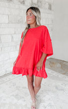 Load image into Gallery viewer, Catch the Vibe Ruffled Hem Oversized Tunic
