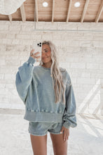 Load image into Gallery viewer, The Way Back Home French Terry Sweatshirt + Short Set - Denim Blue