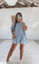 Load image into Gallery viewer, Make It Count Striped Tee + Poplin Short Set