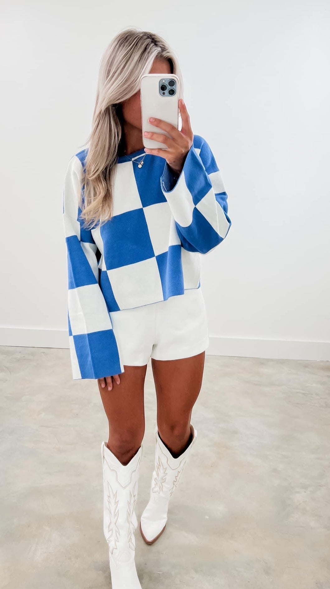 Night Out Checkered Sweater