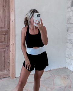 Callie Athletic Black Romper