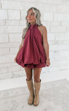 Load image into Gallery viewer, Dancing Till Sunrise Plaid Halter Neck Bow Bubble Mini Dress