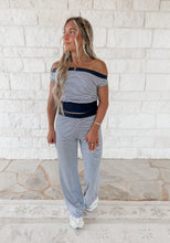 Load image into Gallery viewer, Meet Me In Stripe Boatneck Off-The-Shoulder Top  &amp; Pants Set