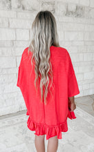 Load image into Gallery viewer, Catch the Vibe Ruffled Hem Oversized Tunic