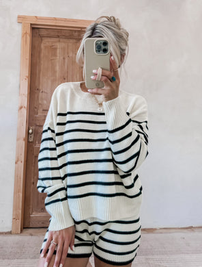 All Is Calm Striped Sweater Set