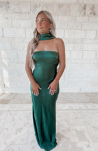 Load image into Gallery viewer, New Chapter Reverse Halter-neck Satin Maxi - Forest Green