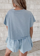Load image into Gallery viewer, Make It Count Striped Tee + Poplin Short Set