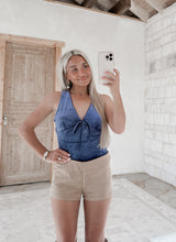 Load image into Gallery viewer, Step Back Suede Slim Fit Micro Shorts - Tan