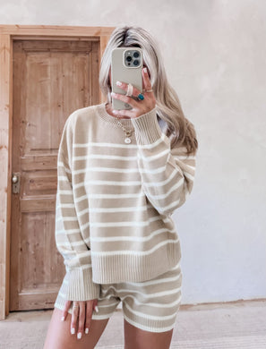 All Is Calm Striped Sweater Set