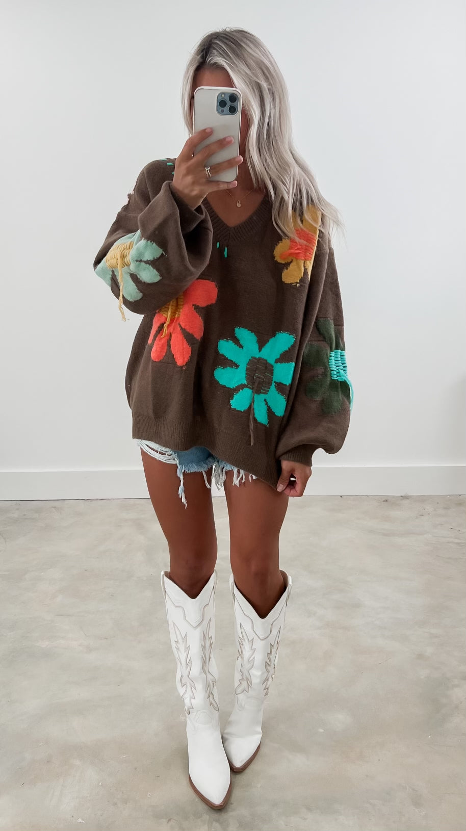 Sweet Love Oversized Floral Sweater