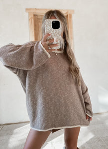 Cuddle Me Up Knit Mocha Sweater