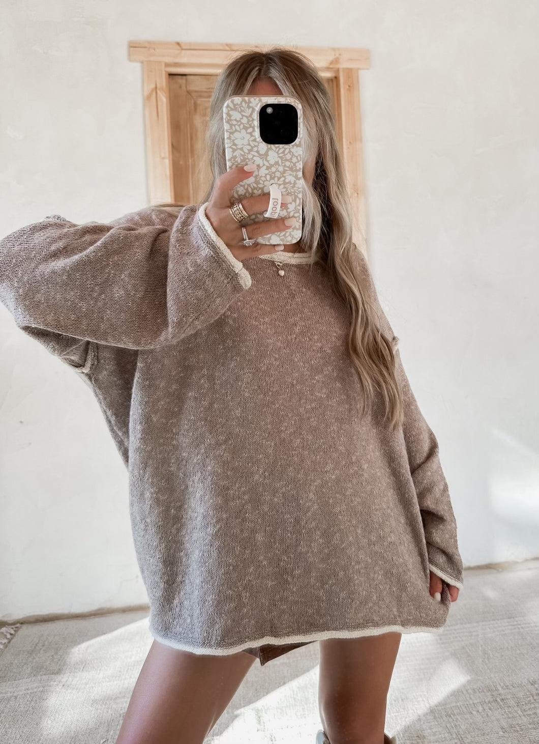 Cuddle Me Up Knit Mocha Sweater