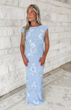 Load image into Gallery viewer, Garden Society Asymmetrical One Shoulder Floral Maxi - Blue