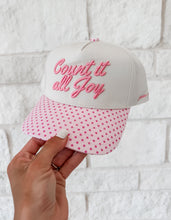 Load image into Gallery viewer, Count it all joy pink polkadot hat ￼