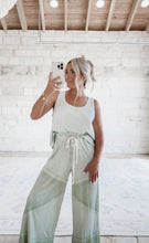 Load image into Gallery viewer, Endless Days Contrast Casual Knit Culottes Pants - Sage