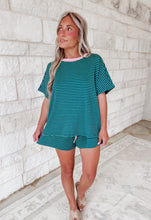 Load image into Gallery viewer, Vacay Mode Loose Fit Striped Knit  &amp; Mini Shorts Set