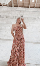 Load image into Gallery viewer, Fell Into Place Strapless Smocked Floral Maxi Dress