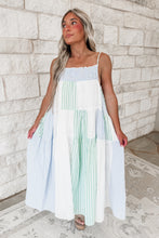 Load image into Gallery viewer, All The Right Reasons Patchwork Tiered Midi Dress - Blue