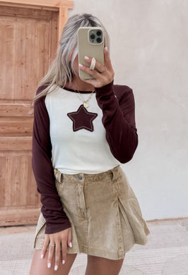 Star Patch Brown Top