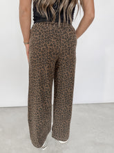 Load image into Gallery viewer, Best I’ve Seen Leopard Denim Wide Leg Track Pants