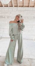 Load image into Gallery viewer, Livy Sage Off The Shoulder Jumpsuit