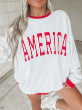 Load image into Gallery viewer, America Long Sleeve Crew Neck Oversized Sweatshirt