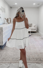 Load image into Gallery viewer, Cue The Sparklers Tiered White Dress (with built in shorts)