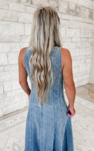 Load image into Gallery viewer, Hallie Washed Denim Midi Dress