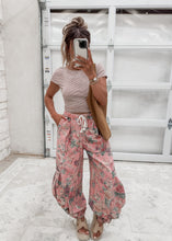 Load image into Gallery viewer, Rocking With You Floral Printed Drop Waist Denim Pants