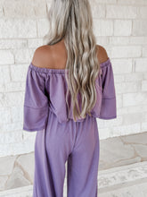 Load image into Gallery viewer, Shopping Day Off The Shoulder Top &amp; Wide Leg Pant Set - Dusty Lavender (FINAL SALE)