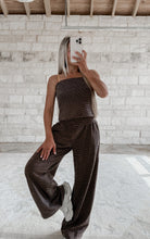 Load image into Gallery viewer, What A Catch Striped Top &amp; Wide Leg Pants Set - Brown/Yellow