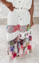 Load image into Gallery viewer, The Next Level Boho Artisan Tiered Patchwork Wide Leg Pants - Pearl