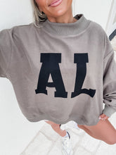 Load image into Gallery viewer, Floral Alabama/AL Reversible Mockneck Sweatshirt - Olive