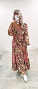 With The Wind Patchwork Floral Maxi