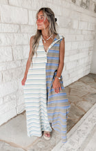 Load image into Gallery viewer, Cruise Lines Jumpsuit - Blue/Olive