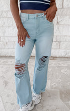 Load image into Gallery viewer, Push The Limit Wide Straight Jeans - Blue Fog
