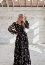 Load image into Gallery viewer, Happened So Sweetly Smocked Floral Maxi - Midnight