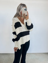 Load image into Gallery viewer, Peyton Striped Henley Sweater (FINAL SALE)