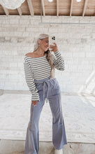 Load image into Gallery viewer, For The Greater Mineral Wash Flared Panel Pants - Denim (FINAL SALE)