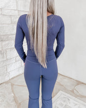 Load image into Gallery viewer, At The Gym Square Neck Corset Active Top - Ash Blue