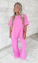 Load image into Gallery viewer, Departure Lounge Scuba Curved Hem Top &amp; Pants Set - Candy Pink