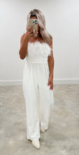 Load image into Gallery viewer, Livy White Feathered Jumpsuit