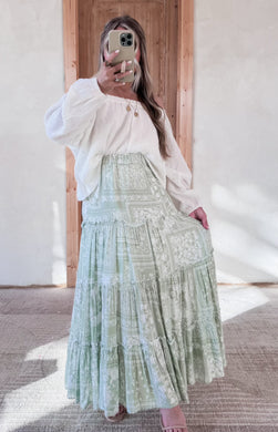 Indie Boho Sage Skirt