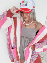 Load image into Gallery viewer, More Than Enough Striped Pattern Button Hoodie Cardigan