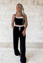 Load image into Gallery viewer, Morning Sesh Two Tone Tank + Pant Set  - Black