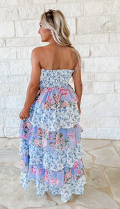 Joho Floral Strapless Maxi