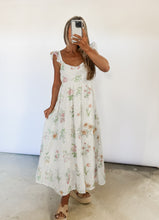 Load image into Gallery viewer, Sunset Steps Floral Embroidered Ruffle Sleeve Midi Dress - Ivory